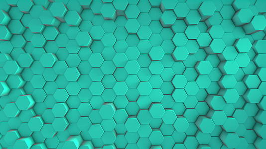 绿松石绿色未来派六角形蜂窝六简约背景运动设计视频的预览图