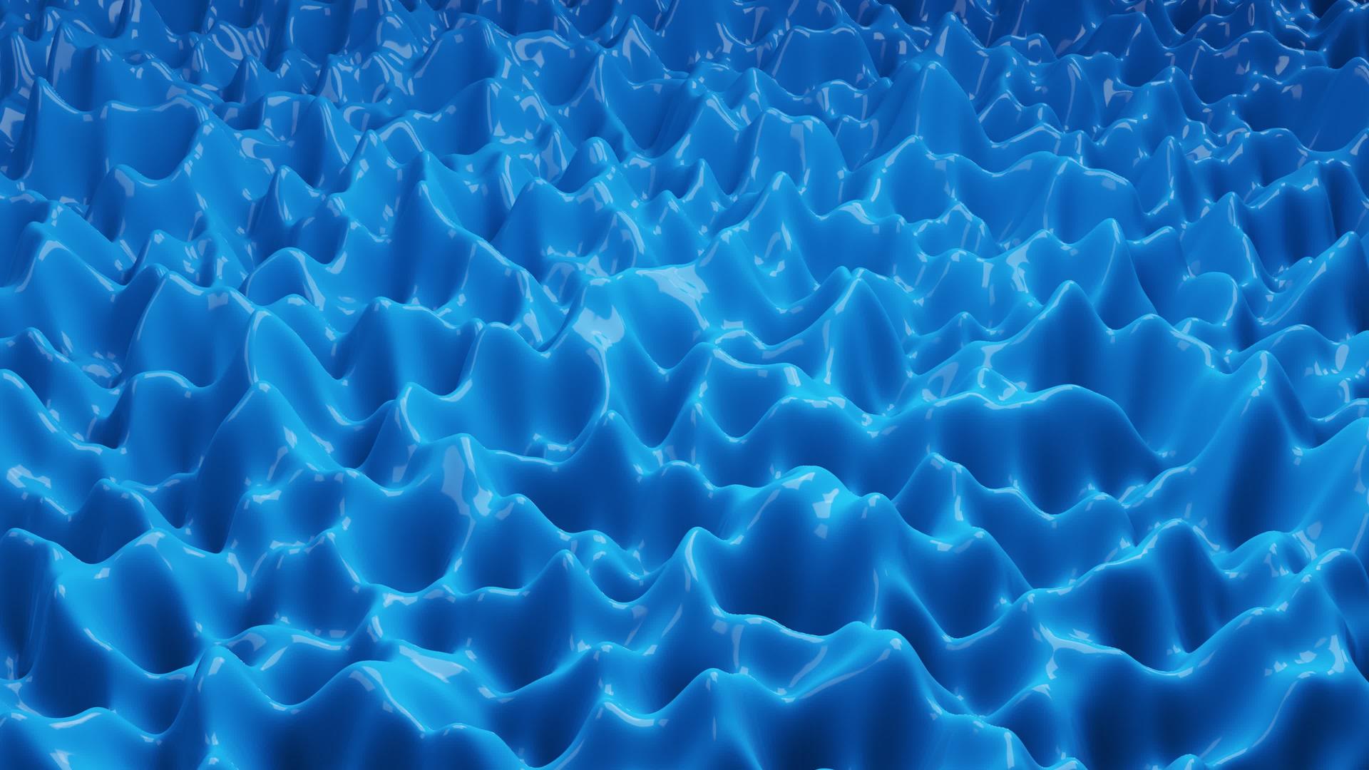 3D动画抽象背景蓝色液体缓慢移动视频的预览图