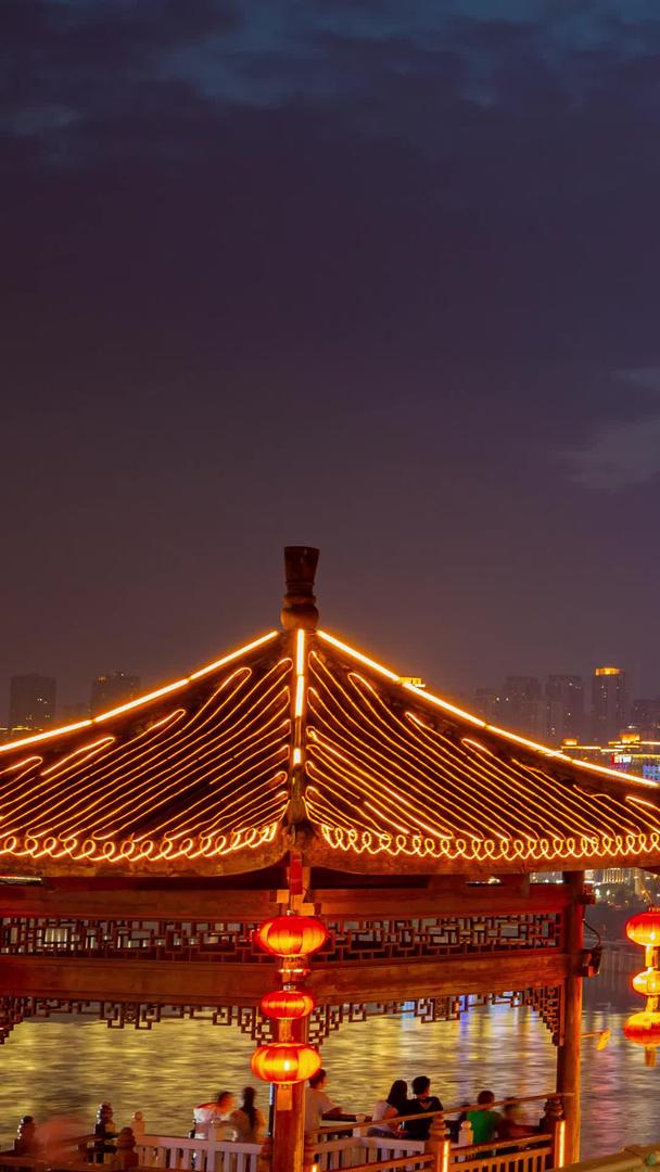 重庆江北中央公园CBD网红千厮门大桥洪崖洞夜景视频的预览图