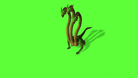海德拉神秘水蛇在绿色下咆哮视频的预览图