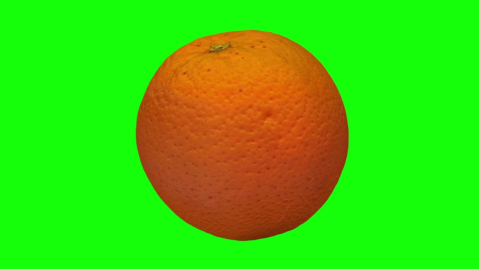 在绿色背景11上旋转橙色视频的预览图
