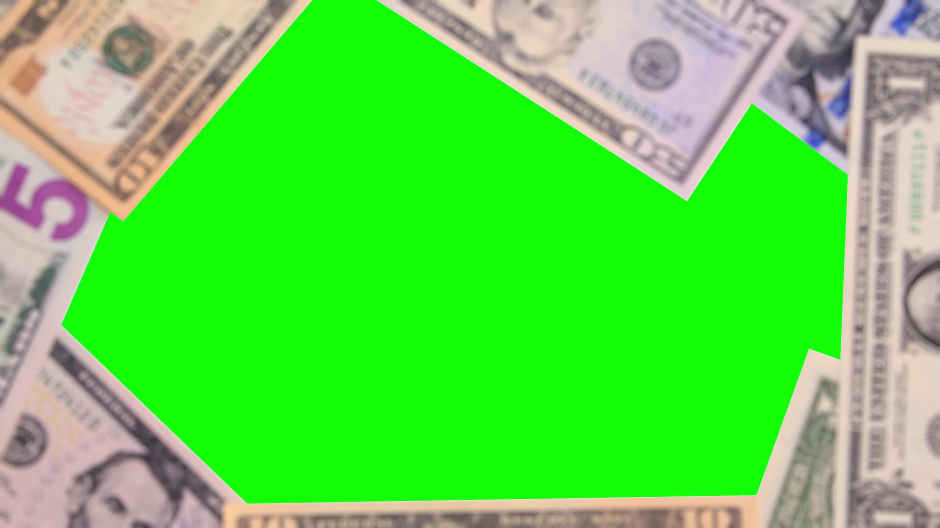 模糊的美元钞票绿色屏幕视频的预览图