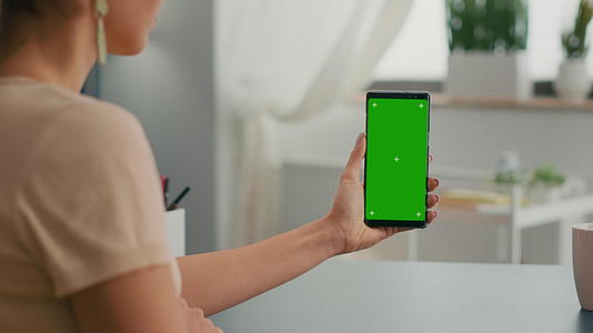右后方的冰箱握着染色体关键绿屏模拟智能手机视频的预览图