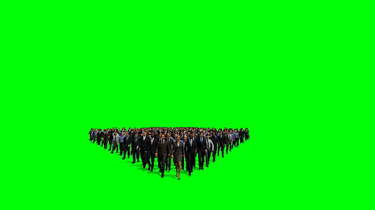 商务人士在矩阵中排列CEO带领下向前迈进绿幕视频的预览图