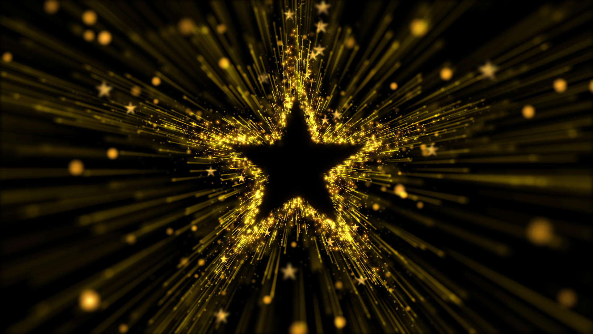 4K金色粒子五星背景视频的预览图