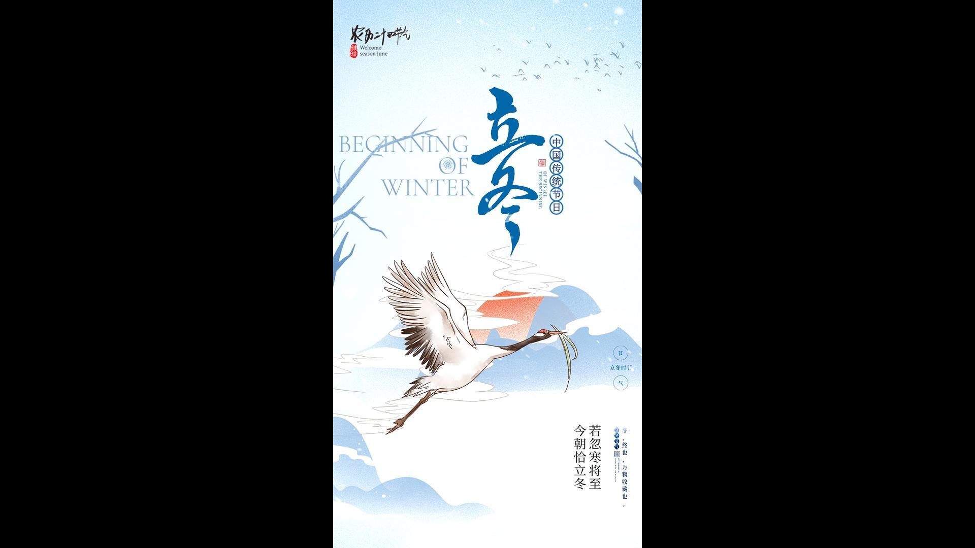 大气简约立冬全屏海报AE模板视频的预览图