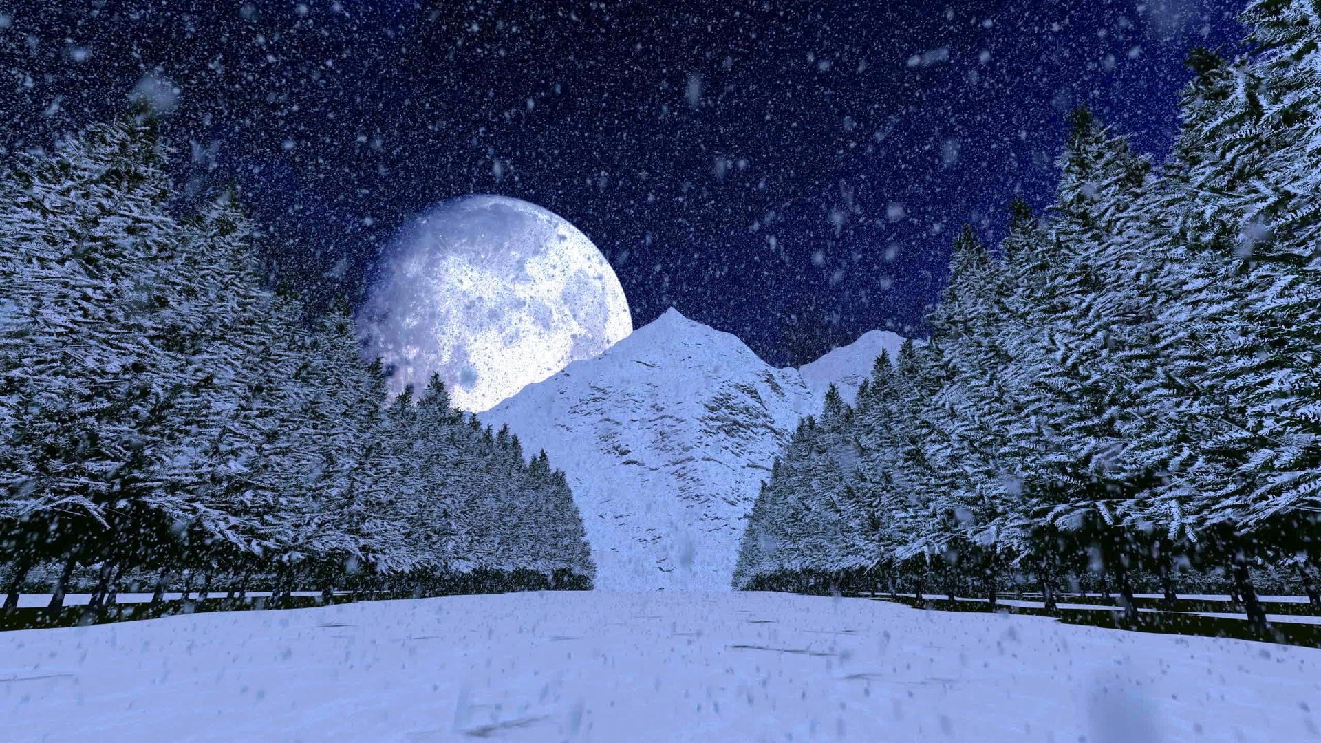 雪山和大月亮视频的预览图