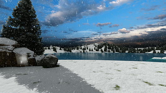 山雪和湖雪视频的预览图