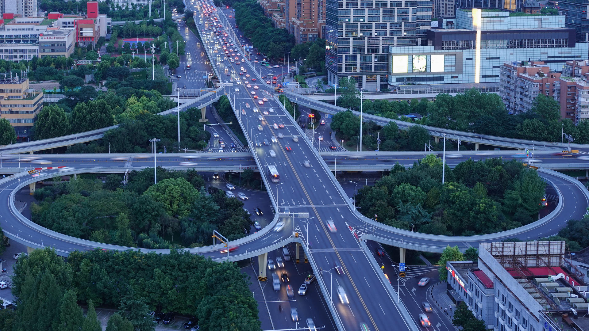5k素材延时摄影城市高架桥道路交通视频的预览图