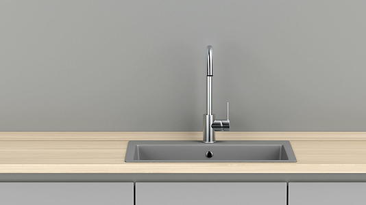 现代厨房灰色水槽和水龙头视频的预览图