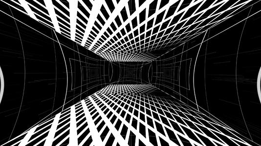 动感黑白空间穿梭色块线条图形动画背景视频的预览图