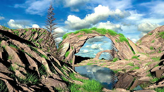 石拱的野外景观构成视频的预览图