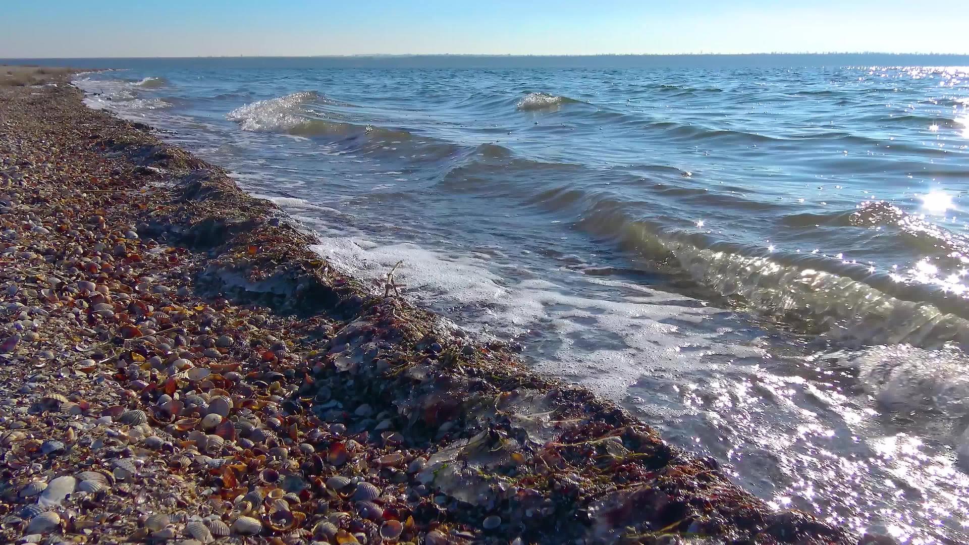 水冲洗海岸快速流动海岸视频的预览图