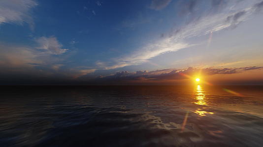 美丽的海边橙色日落视频的预览图