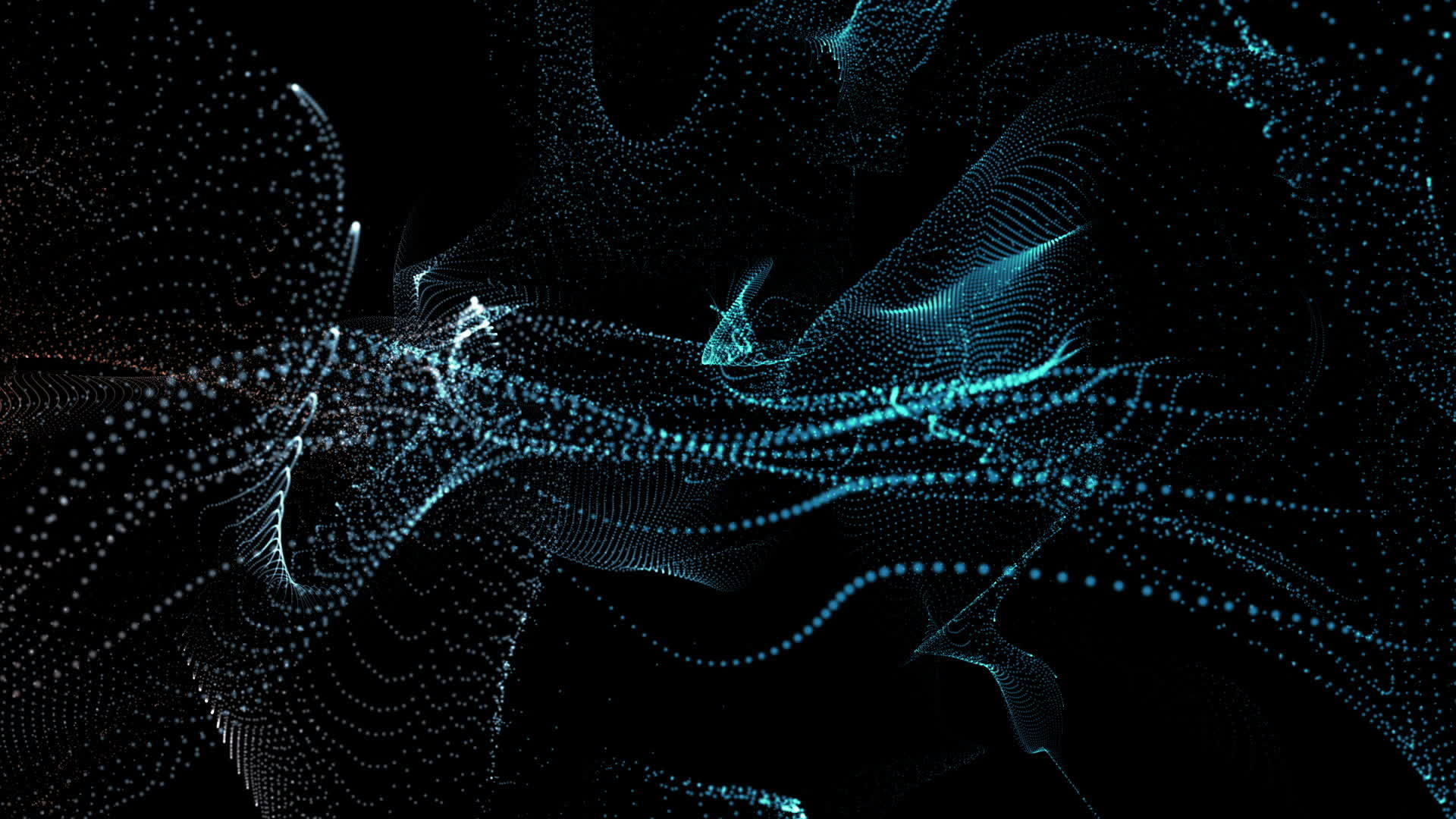粒子在黑色背景上缓慢飞行3D投影视频的预览图