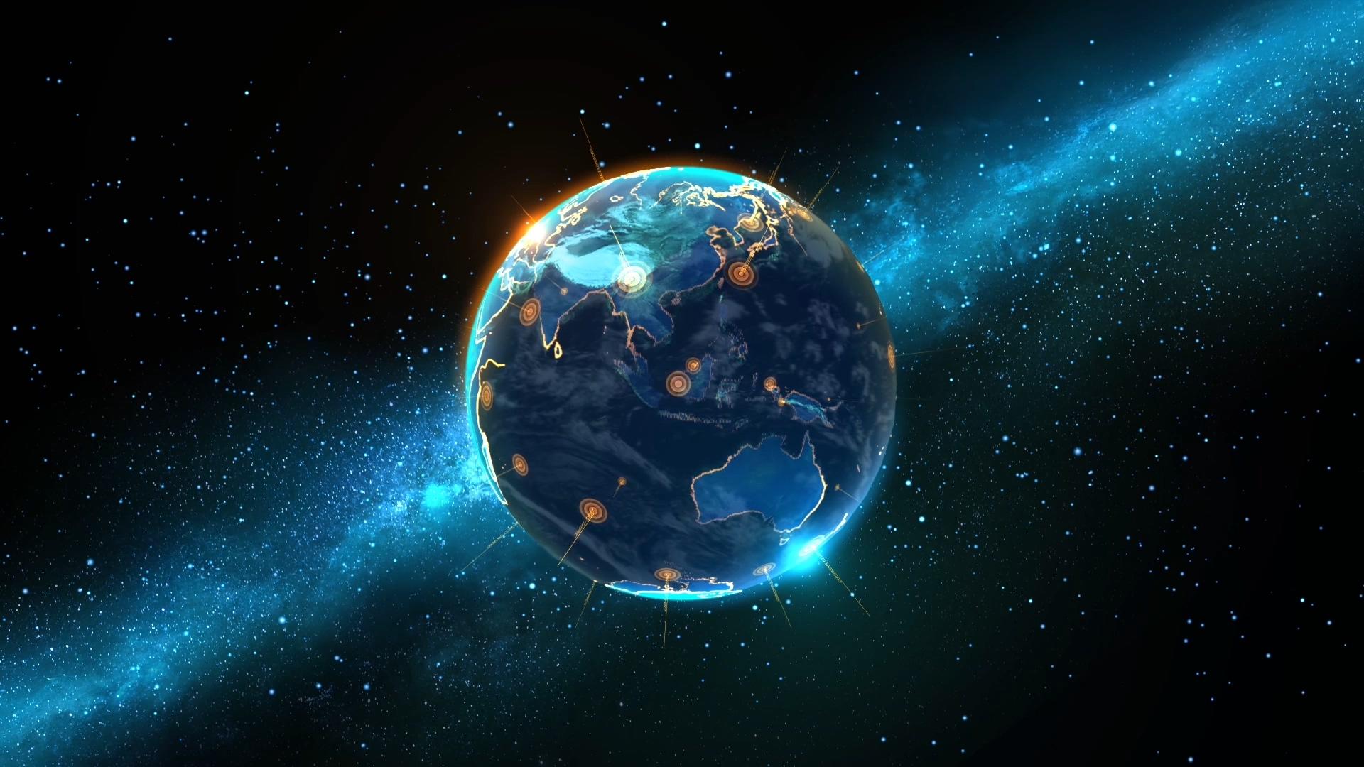 高科技全息地球背景视频的预览图
