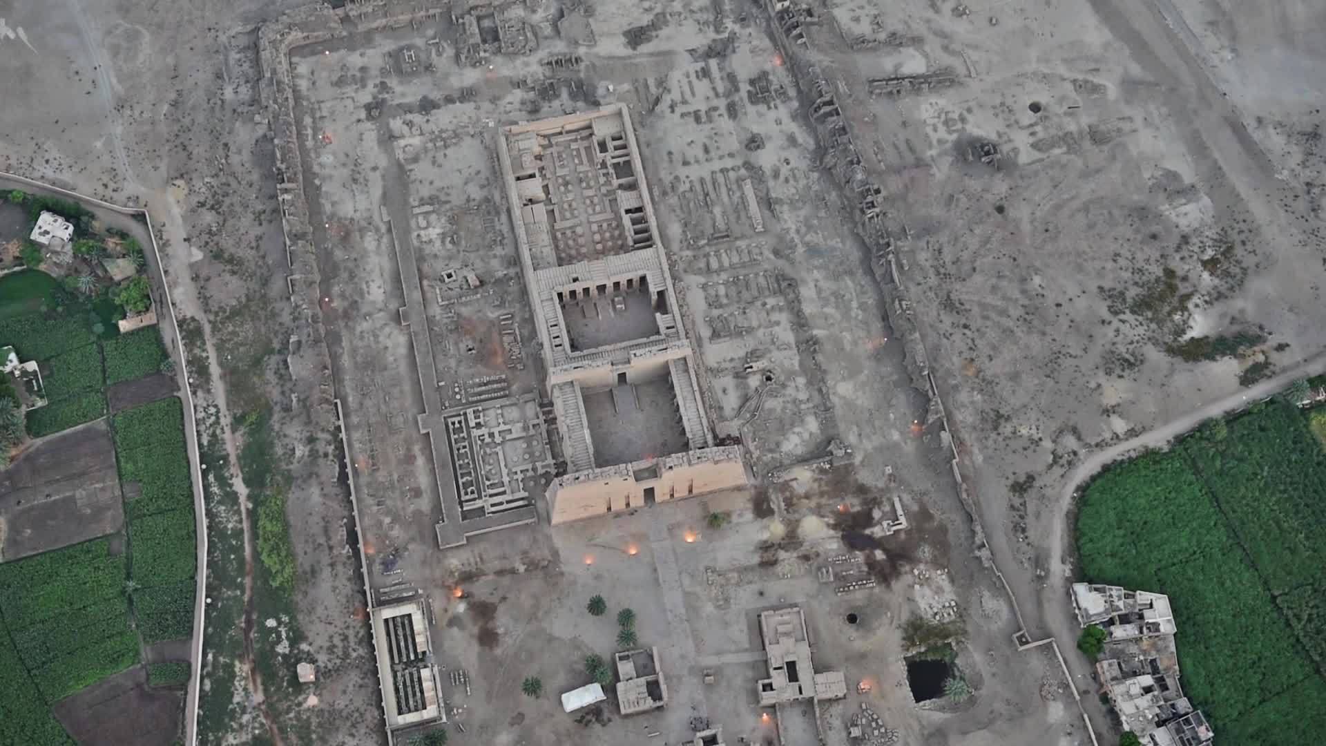 古埃及寺庙观察豪华埃吉普特的空气视频的预览图