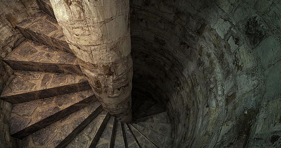 旧城堡楼梯循环3D动画视频的预览图