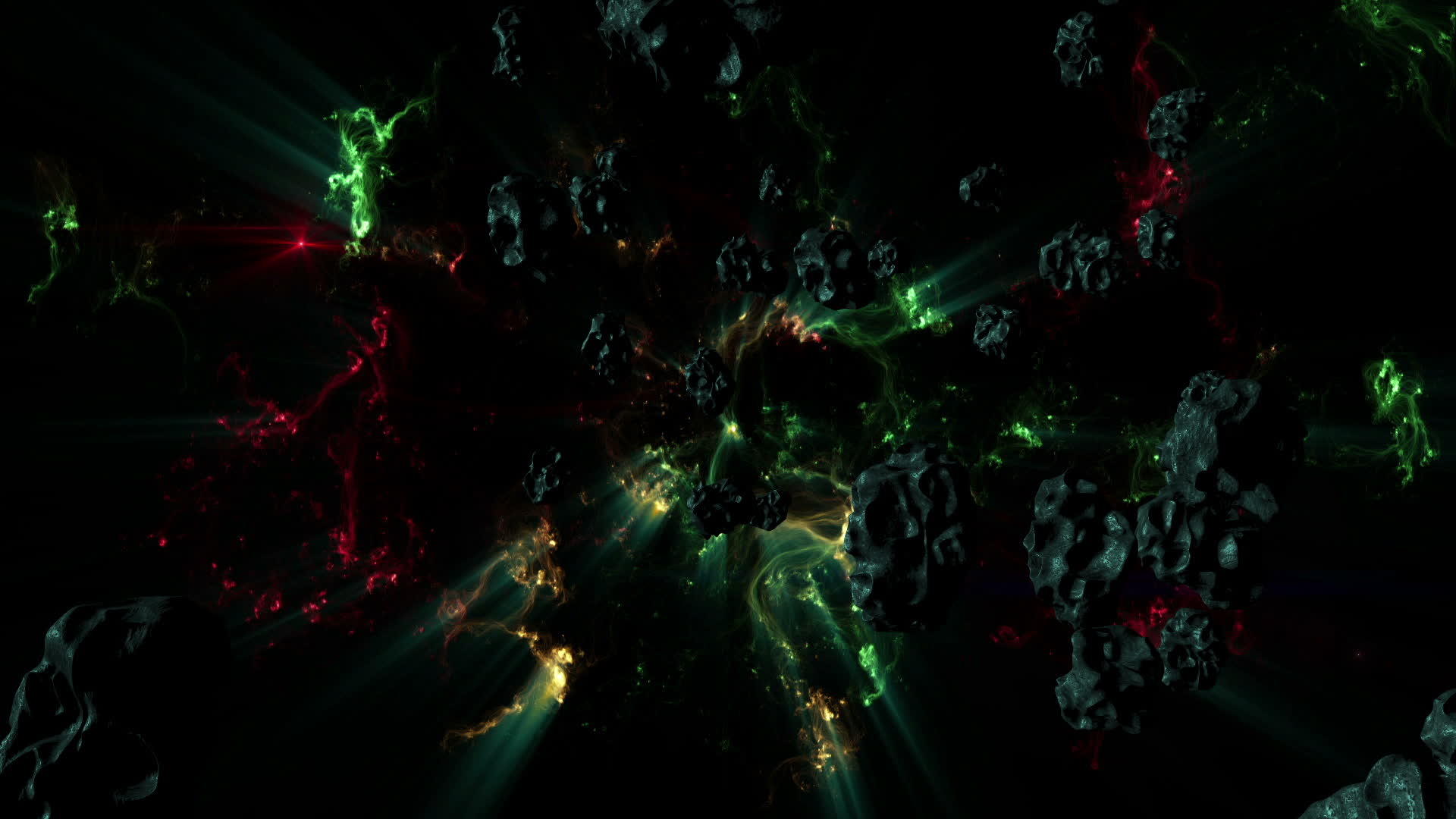 深空星云和小行星场视频的预览图