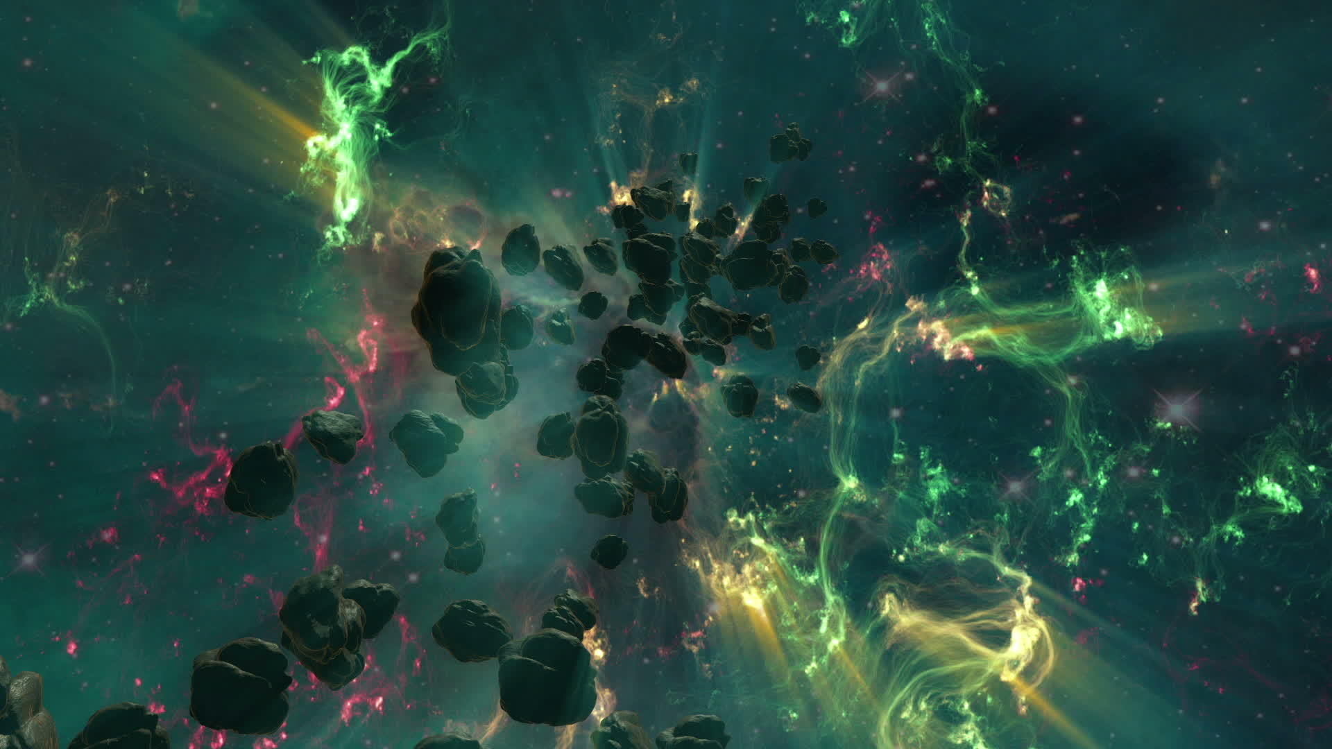 深空星云和小行星场视频的预览图