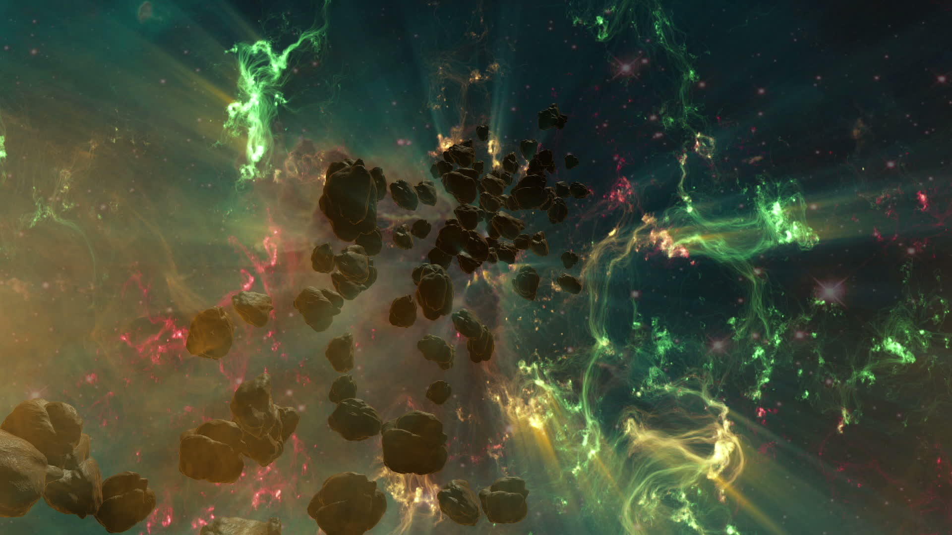 3d深空星云和小行星场视频的预览图