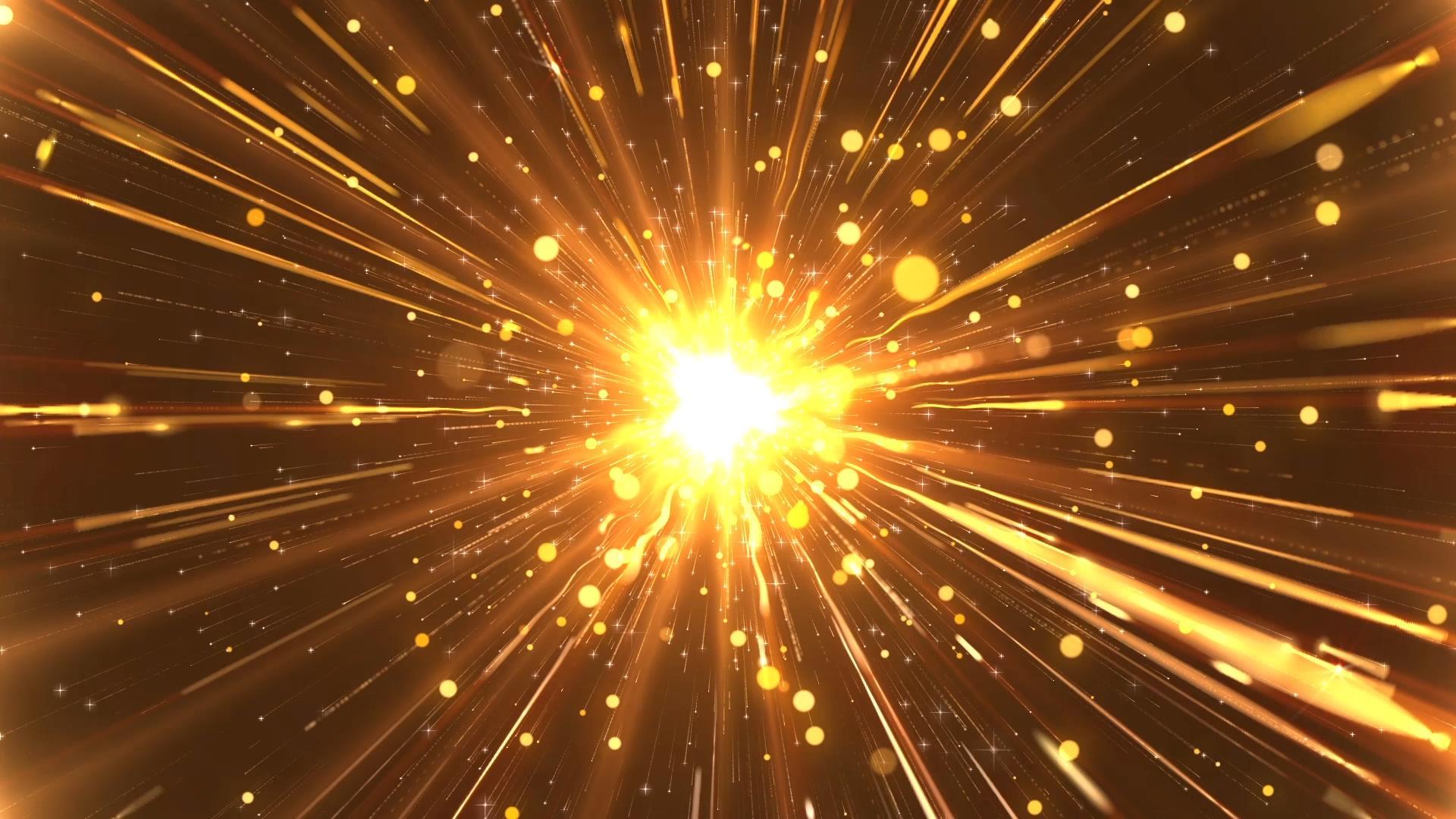 金色光线粒子推进背景视频的预览图