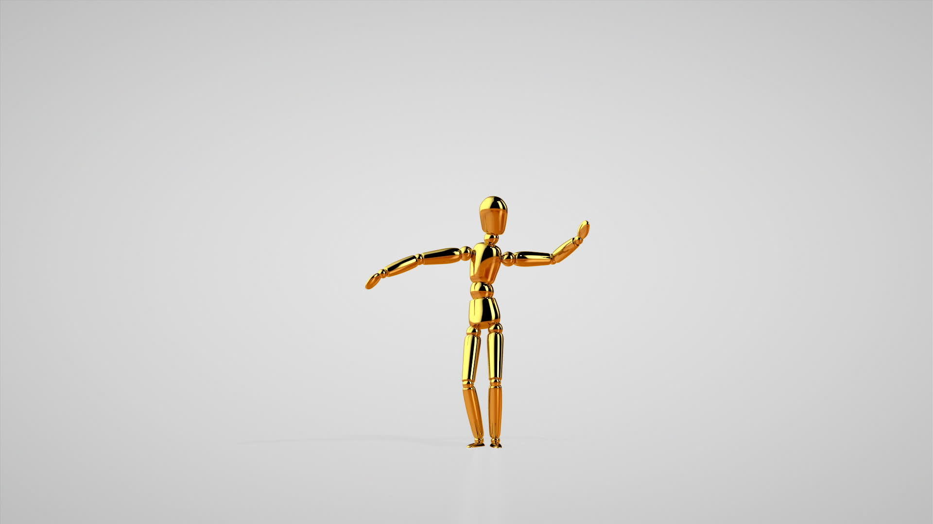 做腹部舞无缝环白色工作室金色假人视频的预览图