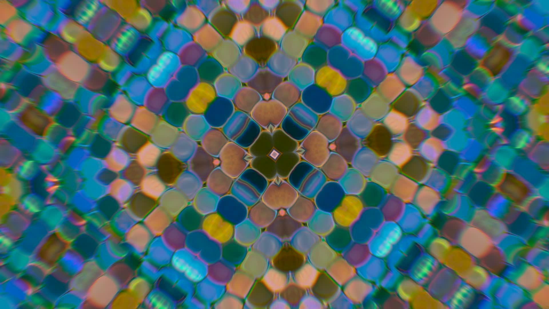抽象多色混合马赛克背景千字镜视频的预览图