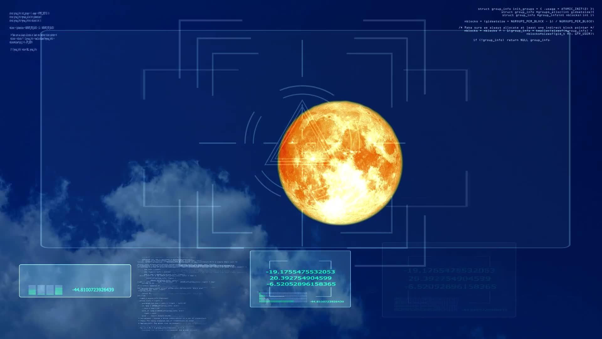 在夜空和数字分析中海狸满月的血月被移动视频的预览图