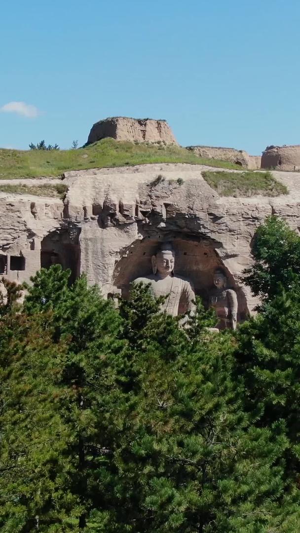 云冈石窟石窟航拍世界文化遗产视频的预览图