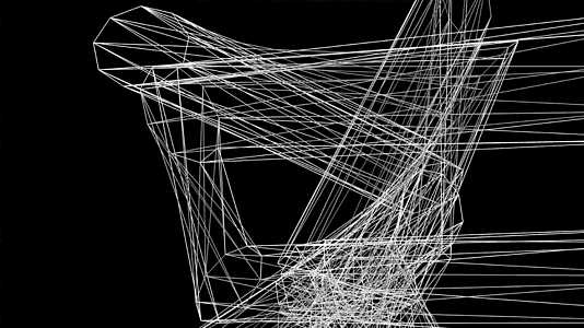 复杂抽象的黑色空间线框形状视频的预览图