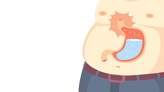胃酸动画胃炎在白色背景上是由多种原因引起的视频的预览图