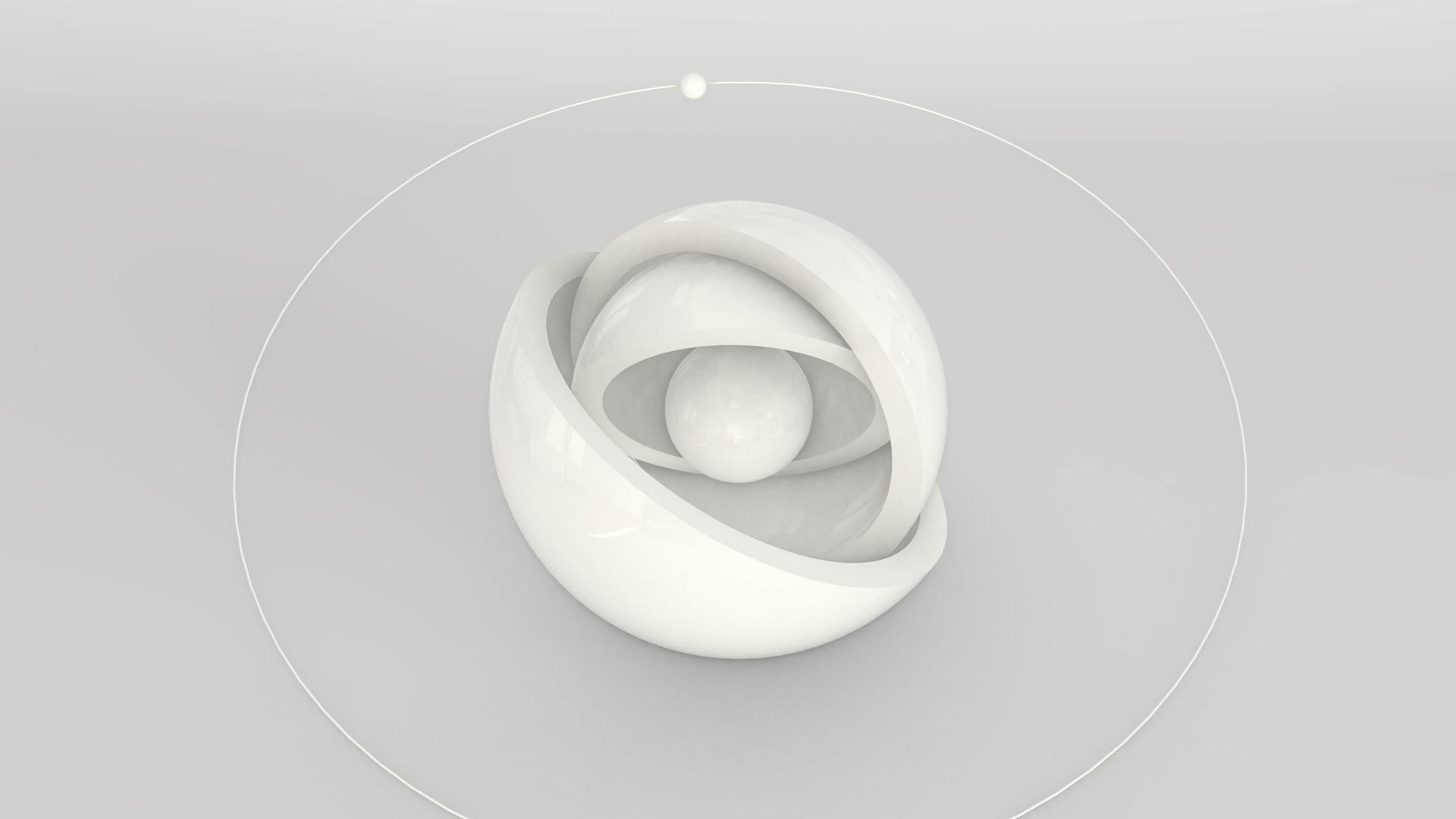 未来简单的白色商业背景无缝循环抽象动画旋转单色半球视频的预览图