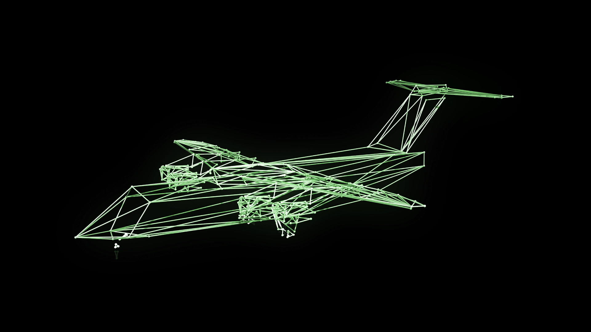 3D翻转中分离的飞机电线模型视频的预览图