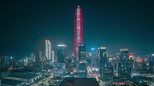 8K广州平安大厦地标建筑夜景延时视频的预览图