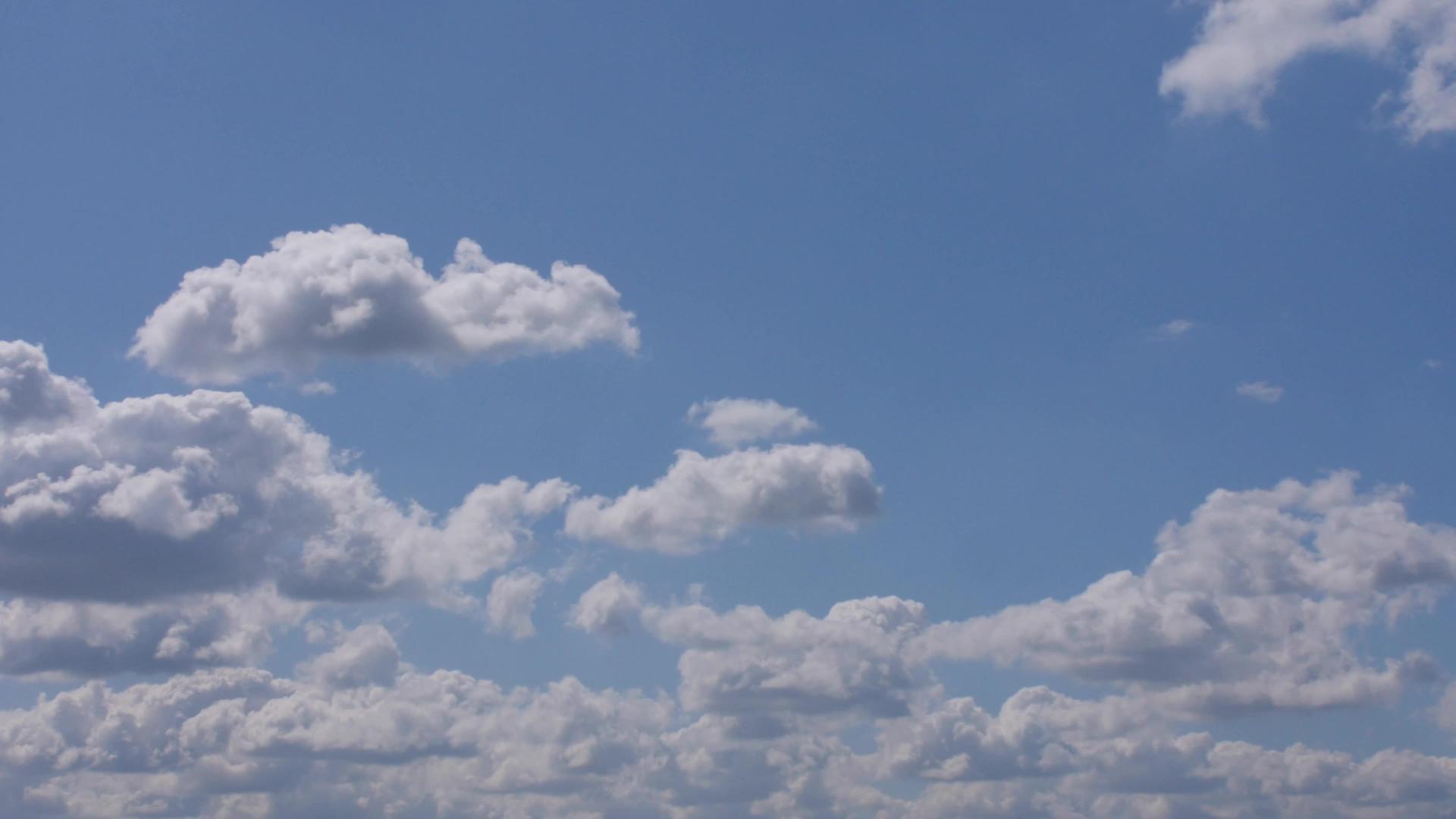 蓝天白毛乌云向左向右缓慢移动视频的预览图