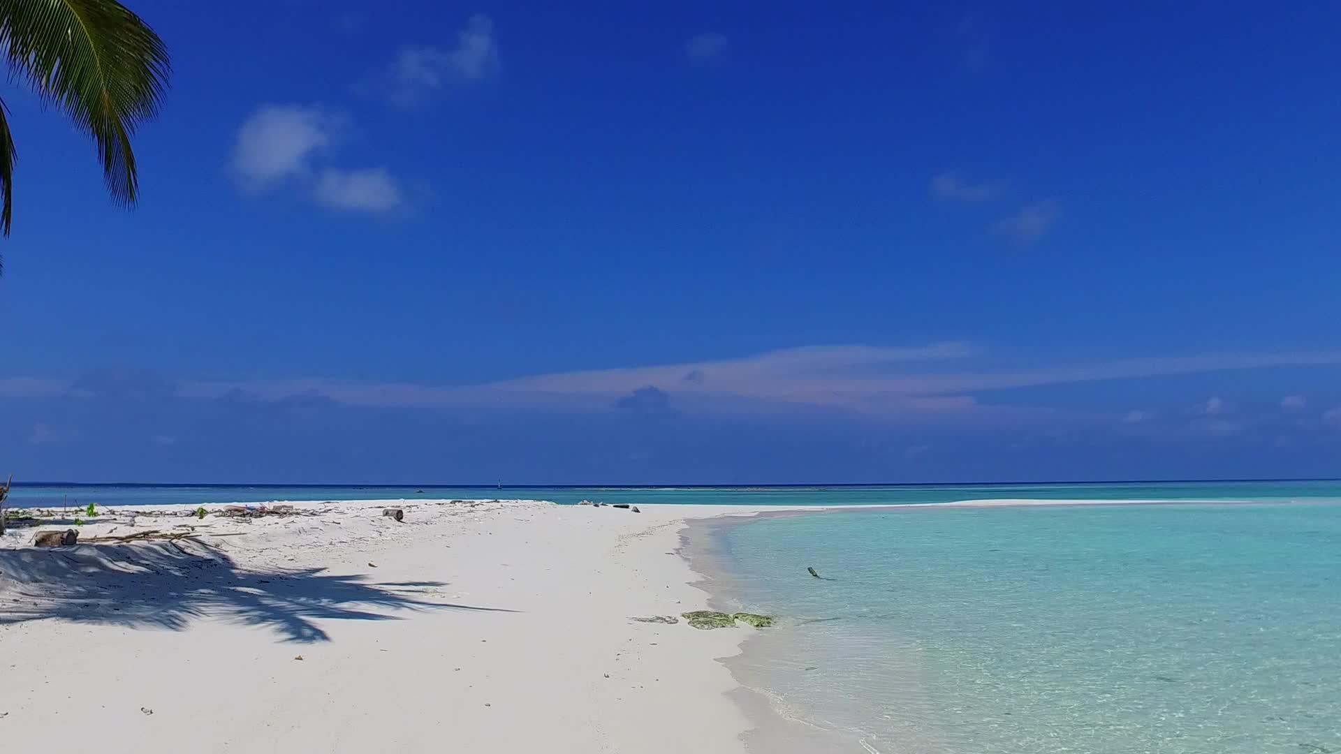 热带度假胜地海滩时间白天抽象在珊瑚礁附近有白色视频的预览图