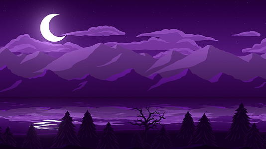 深夜现场动画插图紫色插图视频的预览图