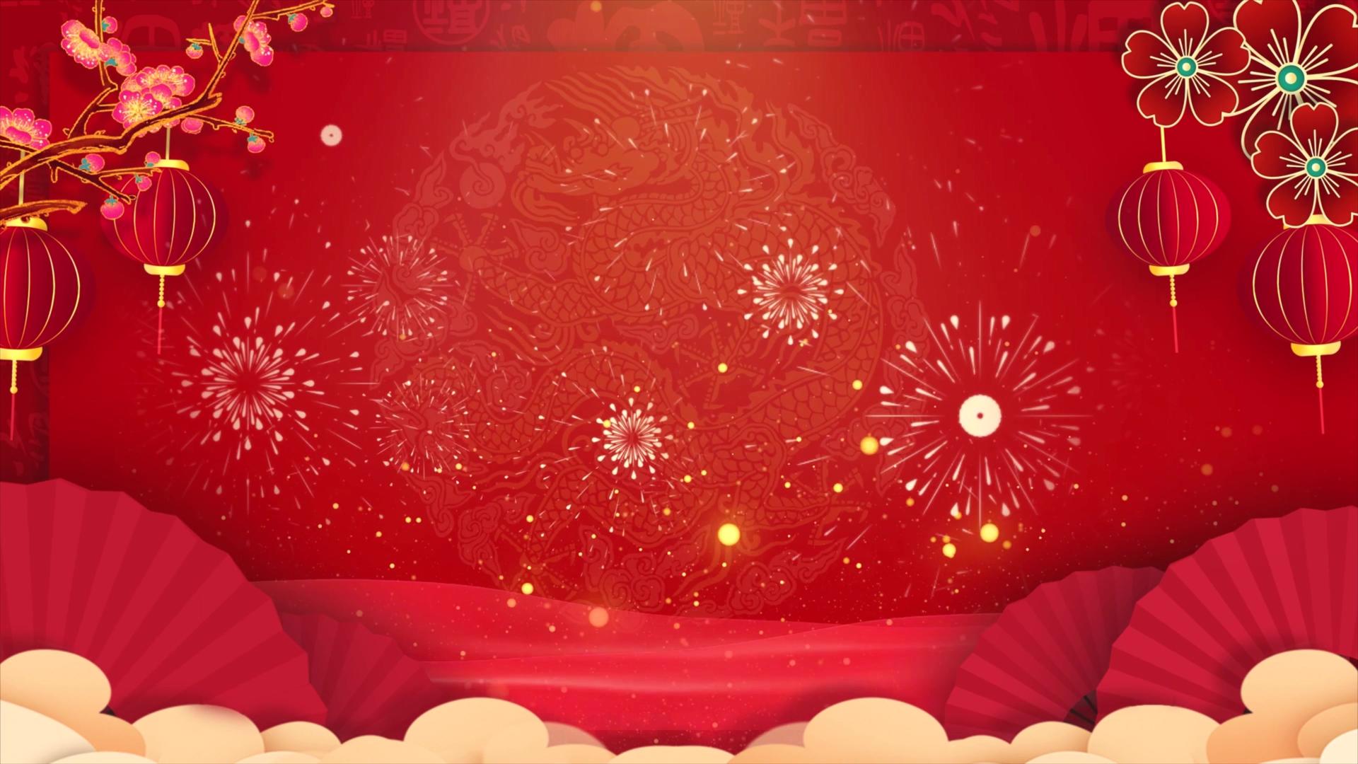 喜庆大气新年背景视频视频的预览图