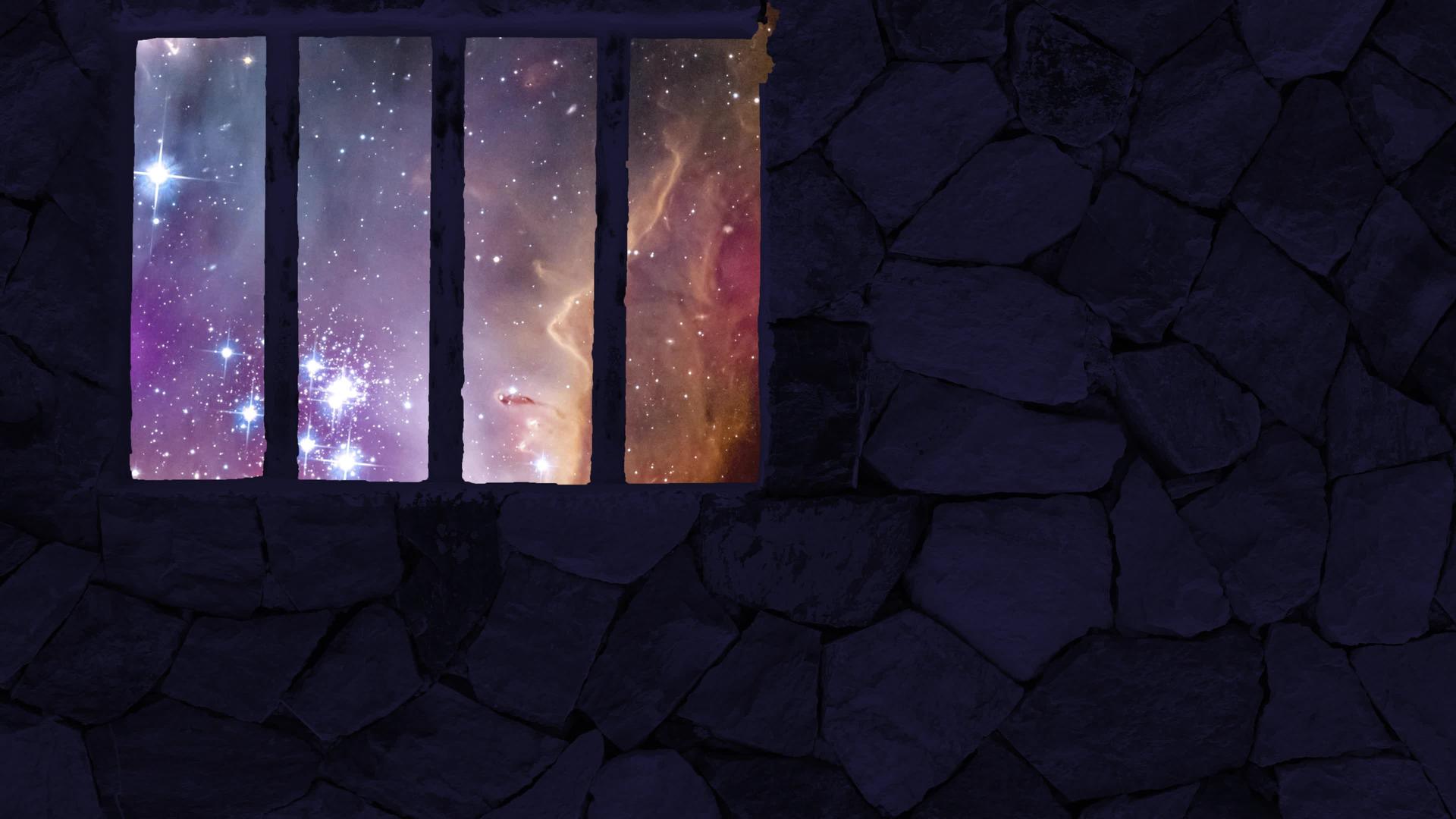 银河系通过后光影窗和铁条1视频的预览图