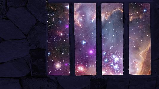 银河系通过后光影窗和铁棒视频的预览图