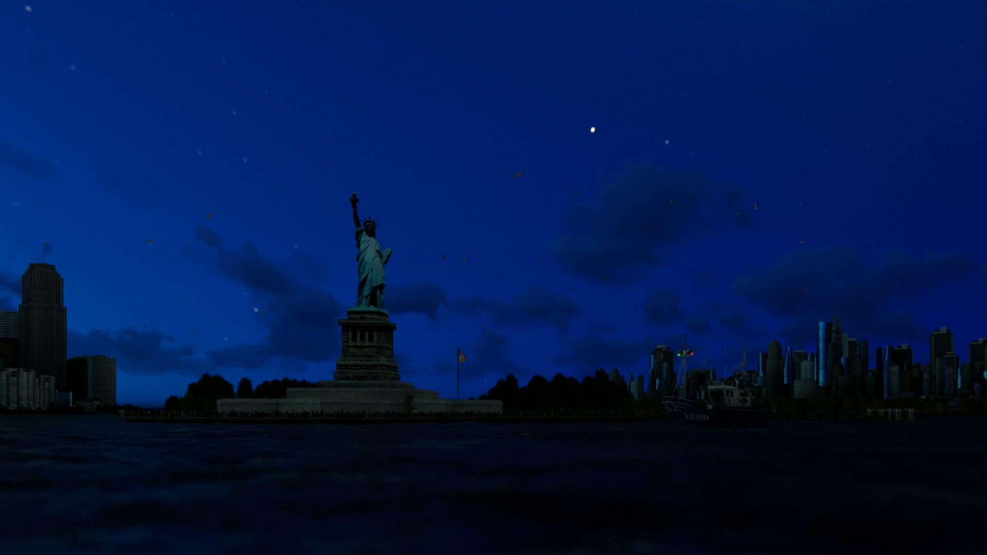 与纽约、曼哈顿和纽约对抗星空视频的预览图