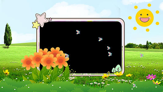 六一儿童节卡通边框视频的预览图