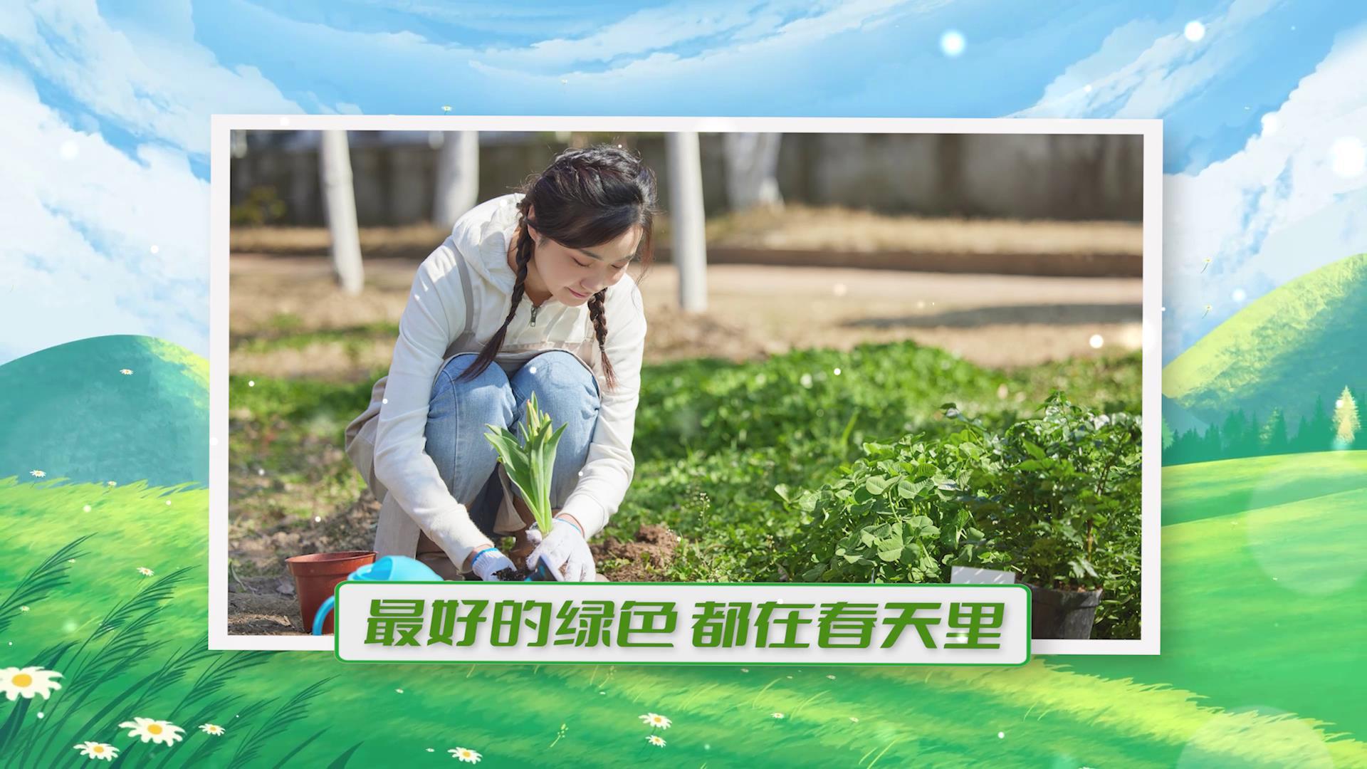 清新简洁的植树节图文展示视频的预览图