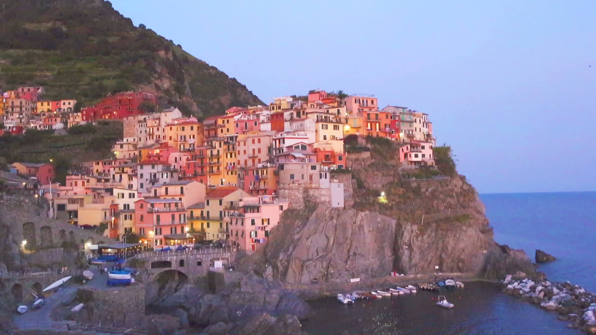 意大利的日落Liguria地区CinqueTerre视频的预览图