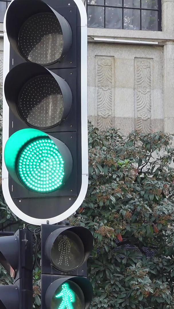 城市交通人行道路口信号灯素材视频的预览图
