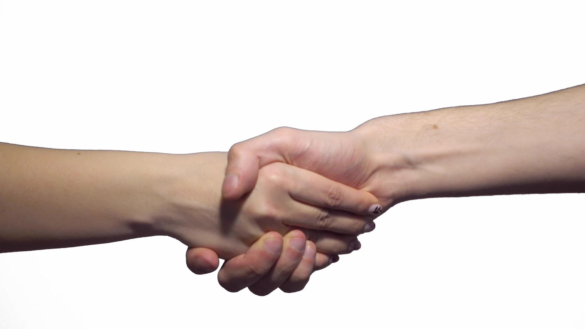 握手握手两个手势色度键白色视频的预览图