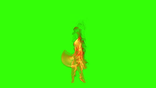 冷酷的女孩在火焰中做了一个性感的舞蹈绿色屏幕染色体视频的预览图