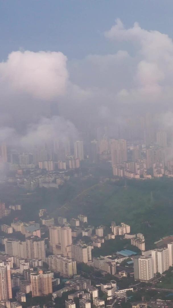 雨后迷雾重庆江北区渝北区云上航拍素材视频的预览图