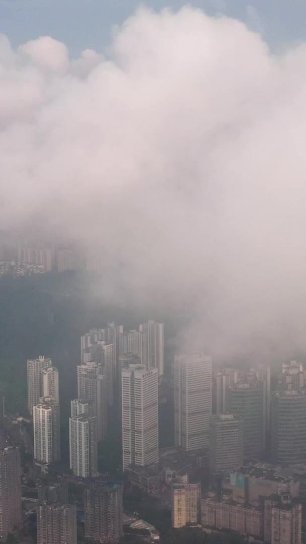 雨后迷雾重庆江北区渝北区云上航拍素材视频的预览图